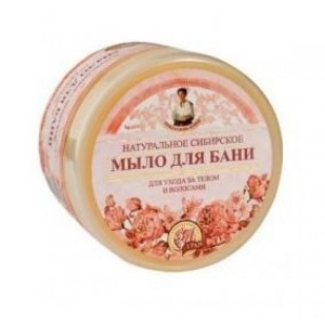Rožinis sibiro muilas pirčiai "TRAVY I SBORY AGAFJI" plaukams ir kūnui 500 ml